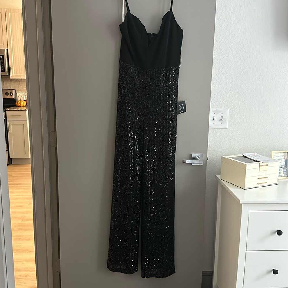 Lulus black sequin jumpsuit